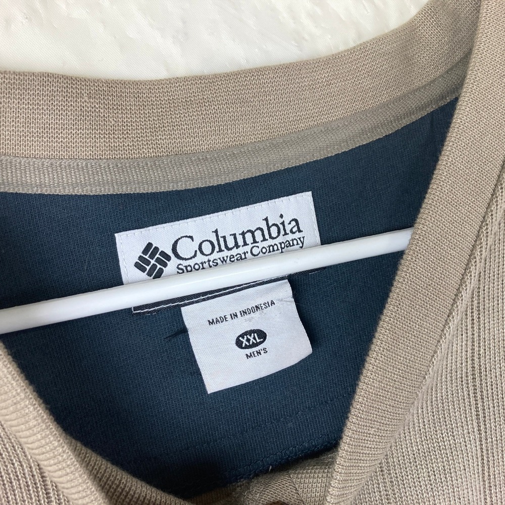 Columbia Pullover Sweater Mens XXL Tan V-Neck Vertical Ribbed Knit - Picture 4 of 6
